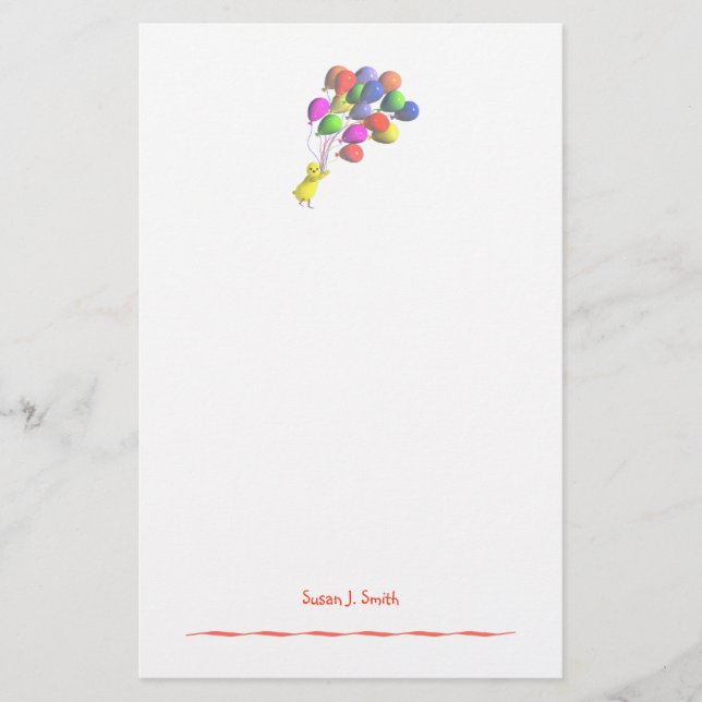 Chicken and Balloons Stationery (Front)