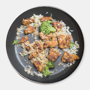 Chicken and Broccoli Stir Fry Refrigerator Magnet