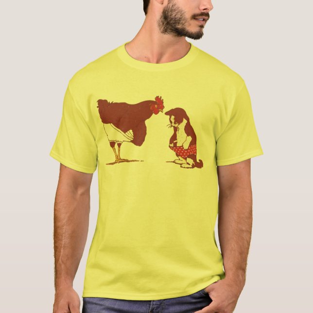 Chicken And Cat Panties T-Shirt (Front)