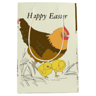 Chicken and Chicks Easter Medium Gift Bag
