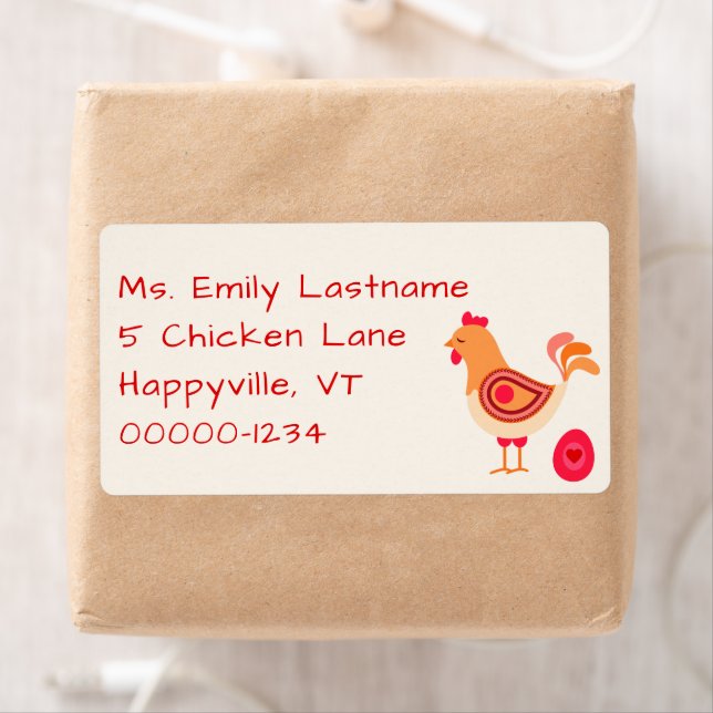 Chicken and Egg Printed Shipping Labels (Insitu)