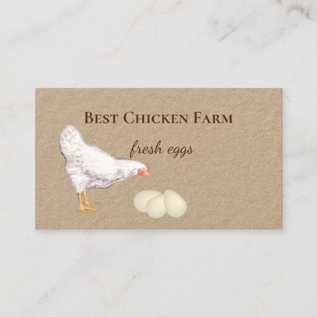 Chicken and Eggs for Farmer's Market Vendors Business Card (Front)