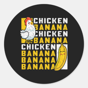 Chicken And Nana Dance Funny Fruit Meme For Women Classic Round Sticker