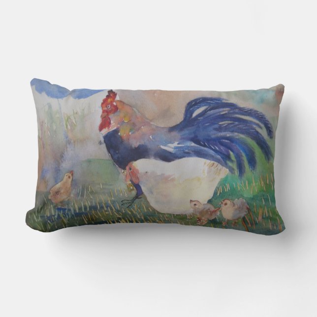 Chicken and Quote Lumbar Cushion (Front)