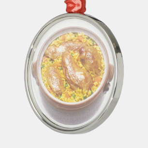 Chicken and Rice Metal Tree Decoration
