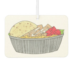 Chicken and Rice Platter Plate NYC Halal Cart Food Car Air Freshener