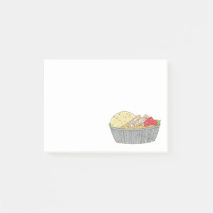 Chicken and Rice Platter Plate NYC Halal Cart Food Post-it Notes