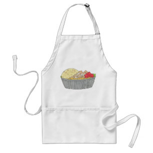 Chicken and Rice Platter Plate NYC Halal Cart Food Standard Apron