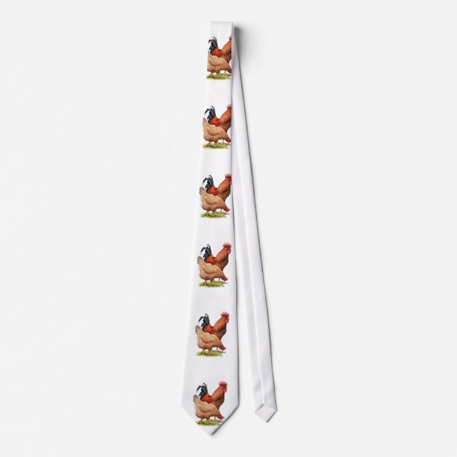 Chicken And Rooster Art, Poultry, Farm Animals Tie (Front)