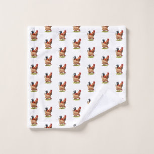 Chicken And Rooster Art, Poultry, Farm Animals Wash Cloth
