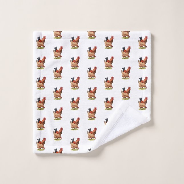 Chicken And Rooster Art, Poultry, Farm Animals Wash Cloth (Wash Cloth)