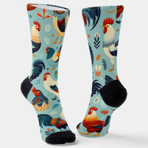 Chicken and Rooster Design Socks