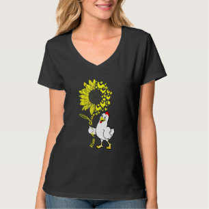 Chicken And Sunflower Rise And Shine Men Women T-Shirt
