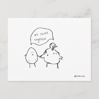 chicken and the egg postcard