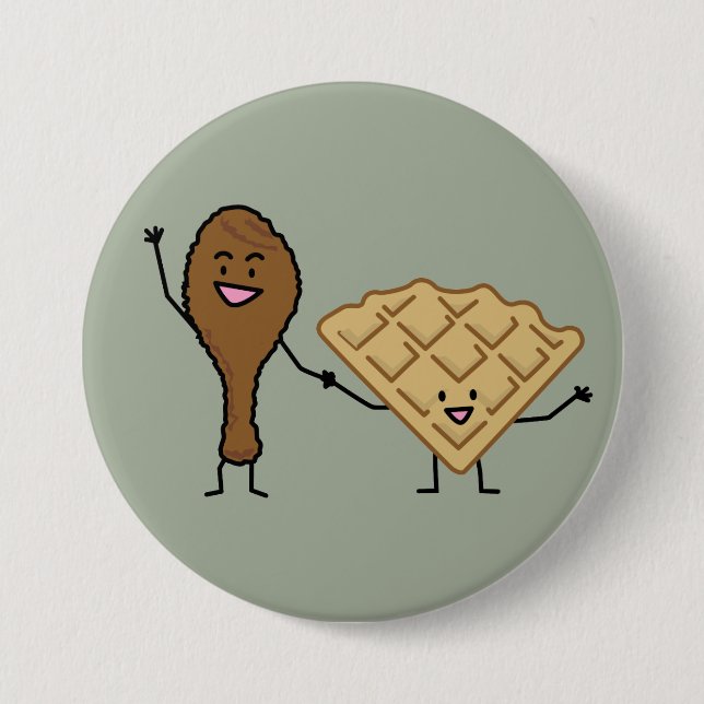 Chicken and Waffles American & Southern Cooking 7.5 Cm Round Badge (Front)