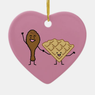 Chicken and Waffles American & Southern Cooking Ceramic Tree Decoration