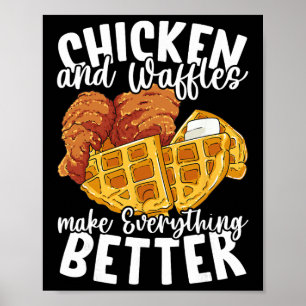 Chicken And Waffles Brunch Food Funny Poster
