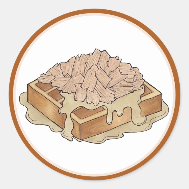 Chicken and Waffles Pennsylvania Dutch Amish Food Classic Round Sticker (Front)