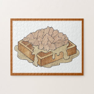 Chicken and Waffles Pennsylvania Dutch Amish Food Jigsaw Puzzle