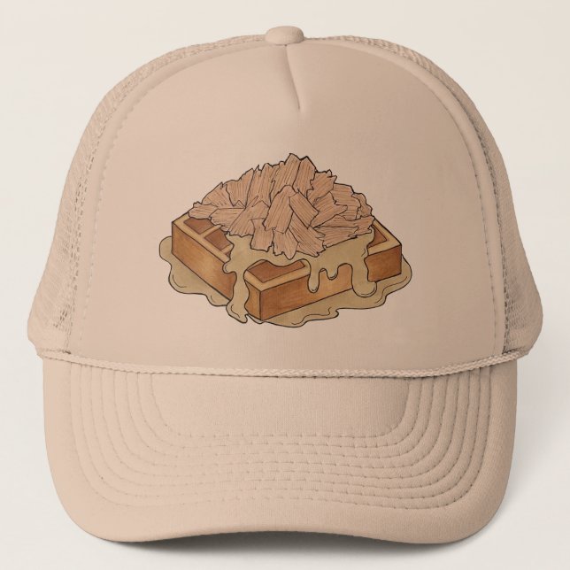 Chicken and Waffles Pennsylvania Dutch Amish Food Trucker Hat (Front)
