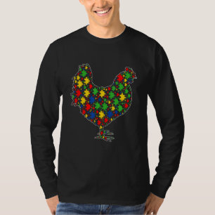 Chicken Animals Puzzle Pieces Autism Awareness T-Shirt