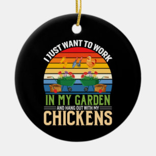 Chicken Art And Hangout With My Chickens Ceramic Tree Decoration