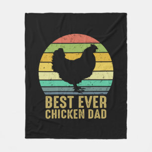 Chicken Art Best Ever Chicken Dad Fleece Blanket