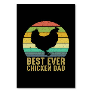 Chicken Art Best Ever Chicken Dad Table Number