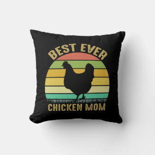 Chicken Art Best Ever Chicken Mum Cushion
