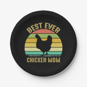 Chicken Art Best Ever Chicken Mum Paper Plate