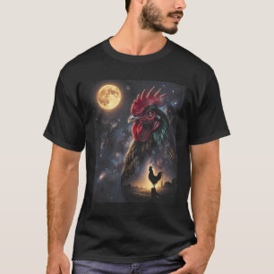 Chicken Art Celestial Moon Galaxy Poultry Farm Nat T-Shirt