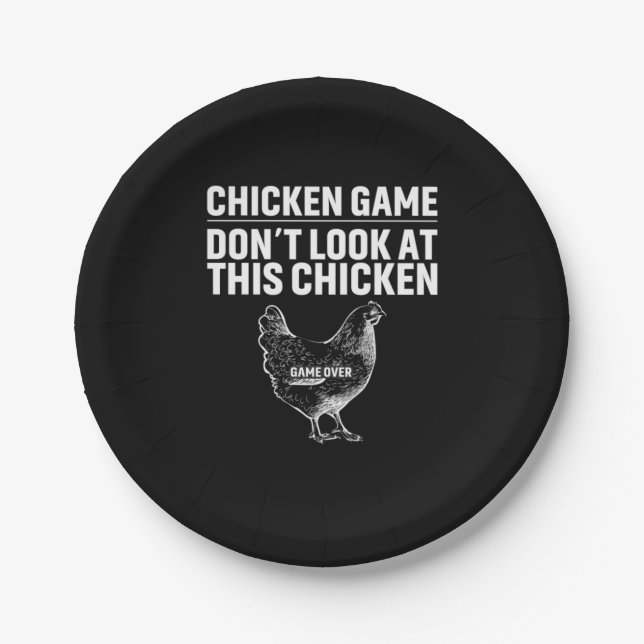 Chicken Art Chicken Game Paper Plate (Front)