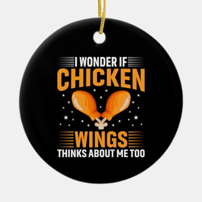 Chicken Art Chicken Wing Ceramic Tree Decoration (Front)