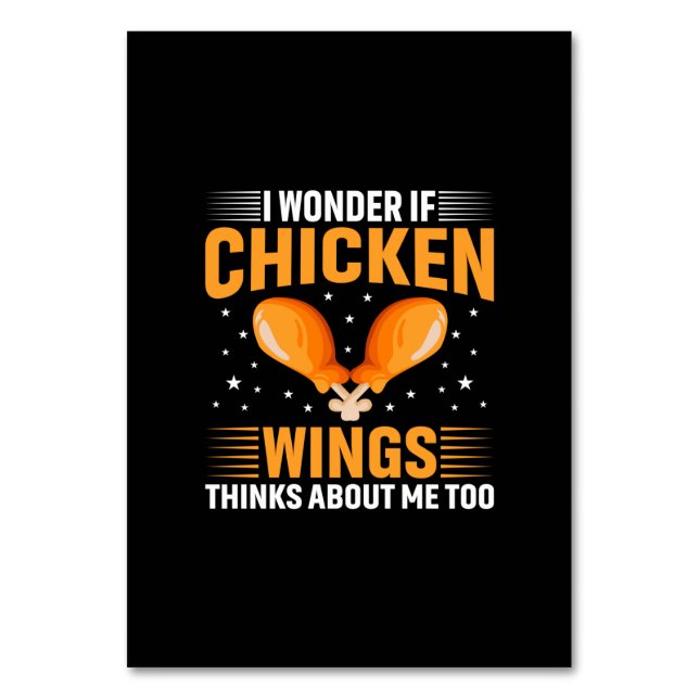 Chicken Art Chicken Wing Table Number (Front)