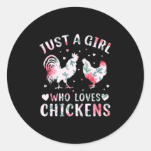 Chicken Art Girl Who Loves Chickens