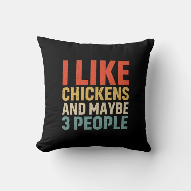 Chicken Art I Like Chickens Cushion (Front)