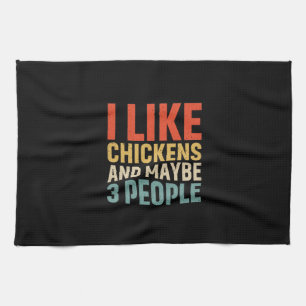 Chicken Art I Like Chickens Tea Towel