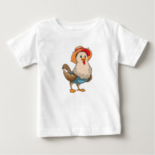 Chicken as Farmer with Hat Baby T-Shirt
