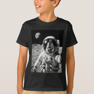 Chicken Astronaut Selfie On The Moon Funny Chicken T-Shirt