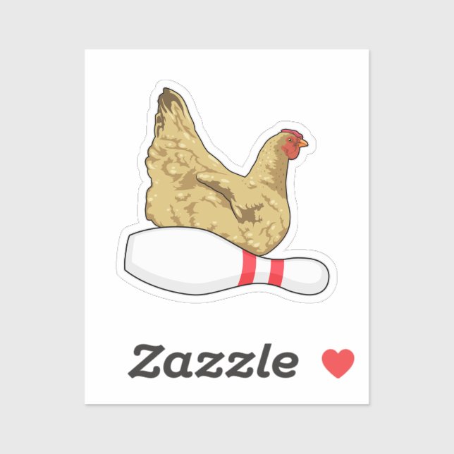 Chicken at Bowling with Bowling pin (Sheet)