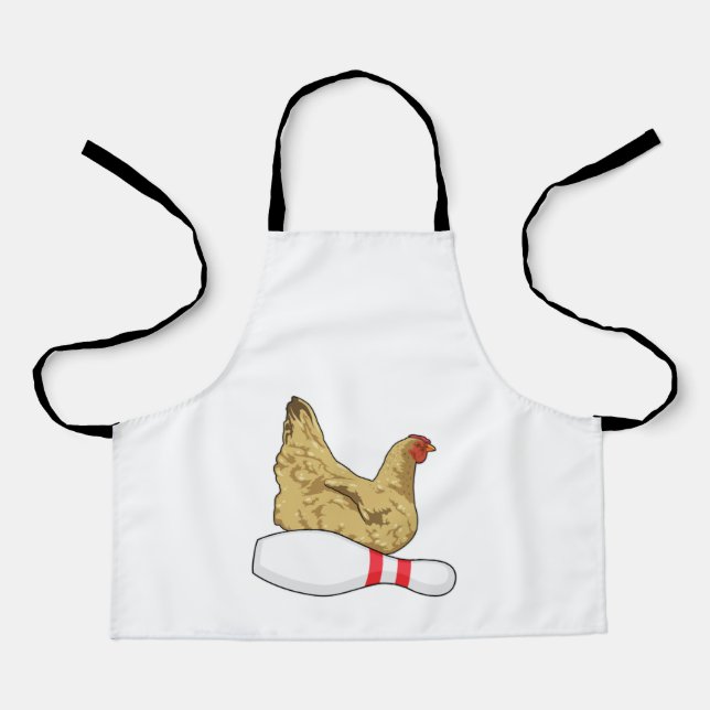 Chicken at Bowling with Bowling pin Apron (Front)