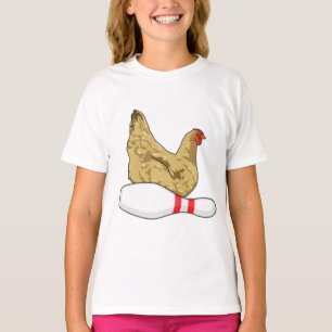 Chicken at Bowling with Bowling pin T-Shirt