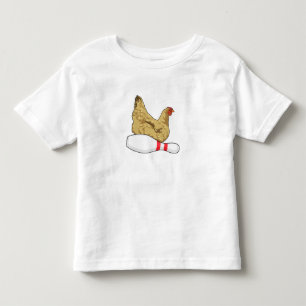 Chicken at Bowling with Bowling pin Toddler T-Shirt