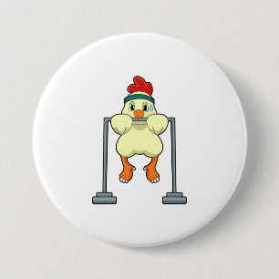 Chicken at Fitness Pull-ups 7.5 Cm Round Badge