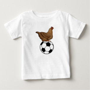 Chicken at Soccer Sports Baby T-Shirt