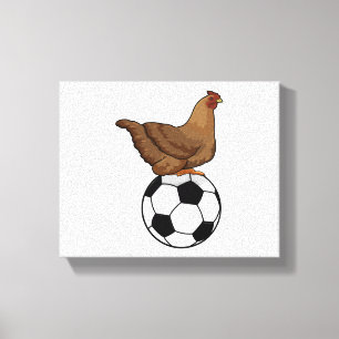 Chicken at Soccer Sports Canvas Print