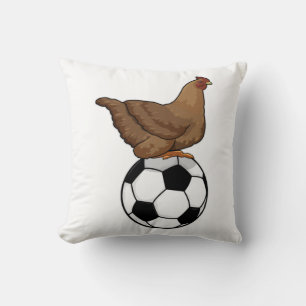 Chicken at Soccer Sports Cushion