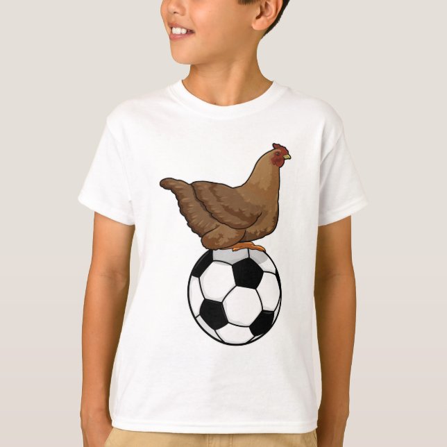 Chicken at Soccer Sports T-Shirt (Front)