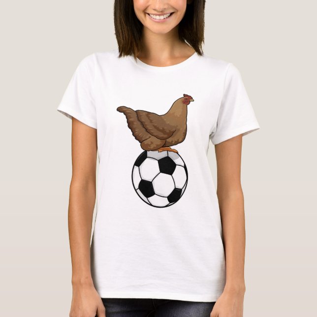 Chicken at Soccer Sports T-Shirt (Front)