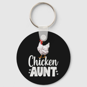 Chicken Aunt Funny Country Farm Animal Key Ring